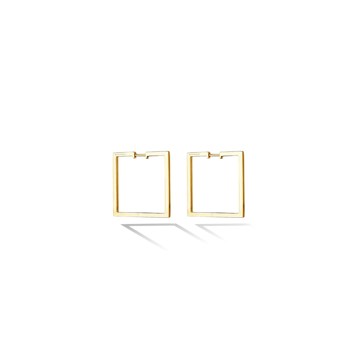 18K Yellow Gold Medium Foundation Hoop Earrings