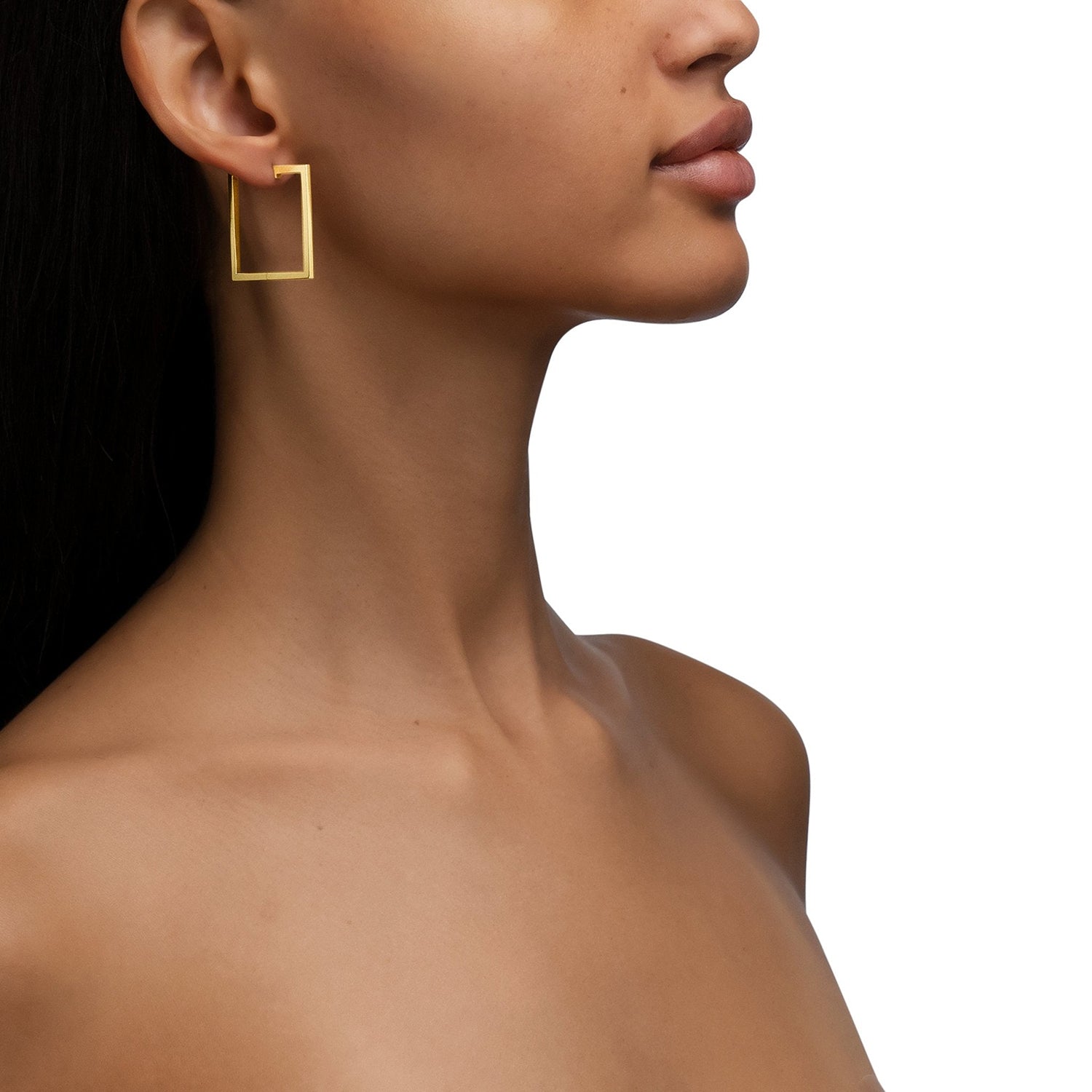 18K Yellow Gold Medium Foundation Hoop Earrings