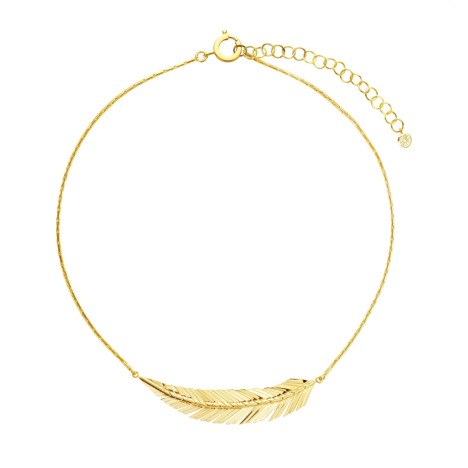 Cadar 18K Yellow Gold Medium Feather Necklace