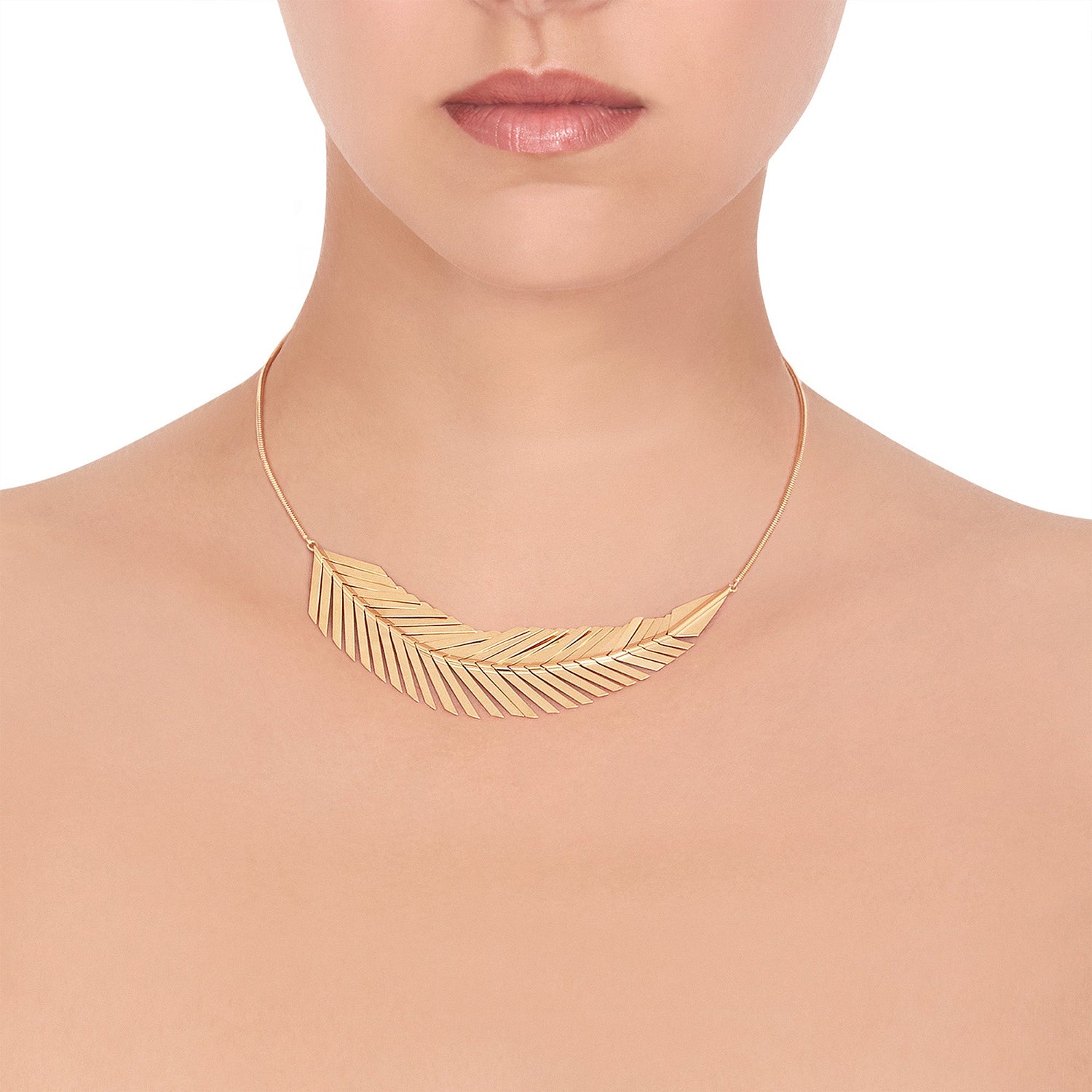 Cadar 18K Yellow Gold Large Feather Necklace