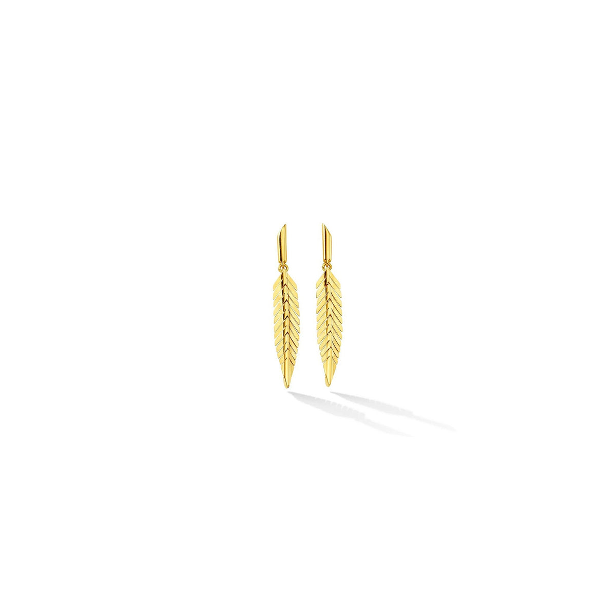 Video Thumbnail: Cadar Design Yellow Gold Small Feather Drop Earrings 3 8 Grams Measurements 1 5 X 0 25 in 38 X 6 Mm Stem 0 35 in - Cadar 18k Yellow Gold Small Feather Drop Earrings