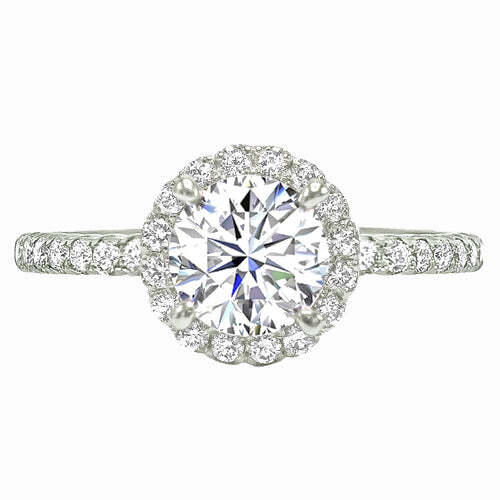 HOWARD Line Chloe Diamond Round Halo Engagement Ring in Platinum