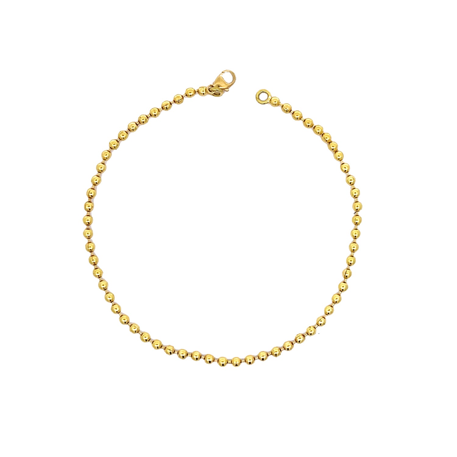 18K Yellow Gold Custom Design Gold Ball Bracelet