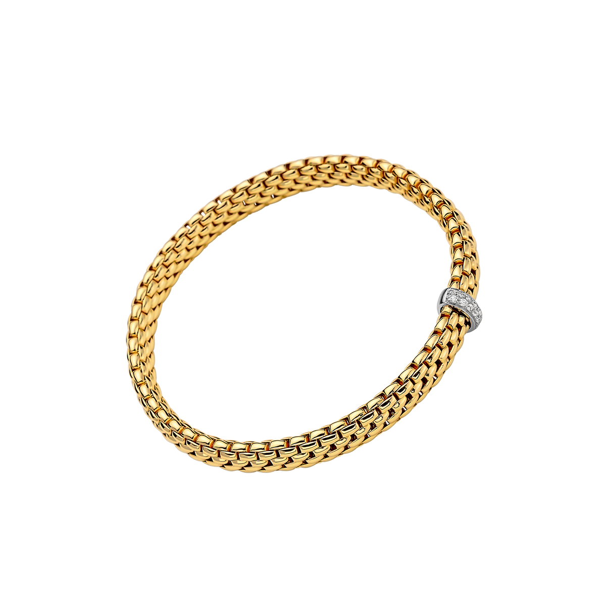 FOPE 18K Yellow Gold Vendome Flexit Bracelet 0.10ctw
