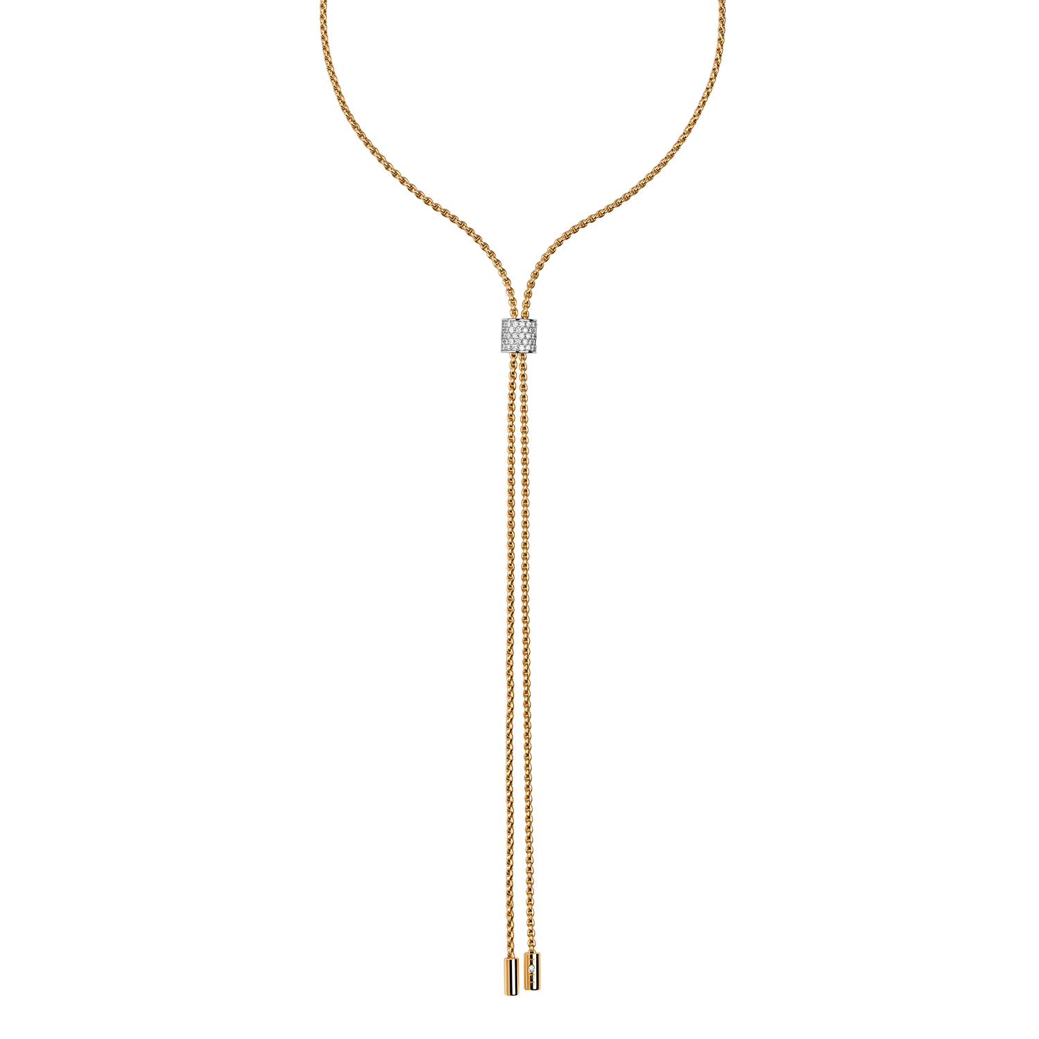 Aria 18K Yellow Gold Slider Necklace with Diamond Pavé