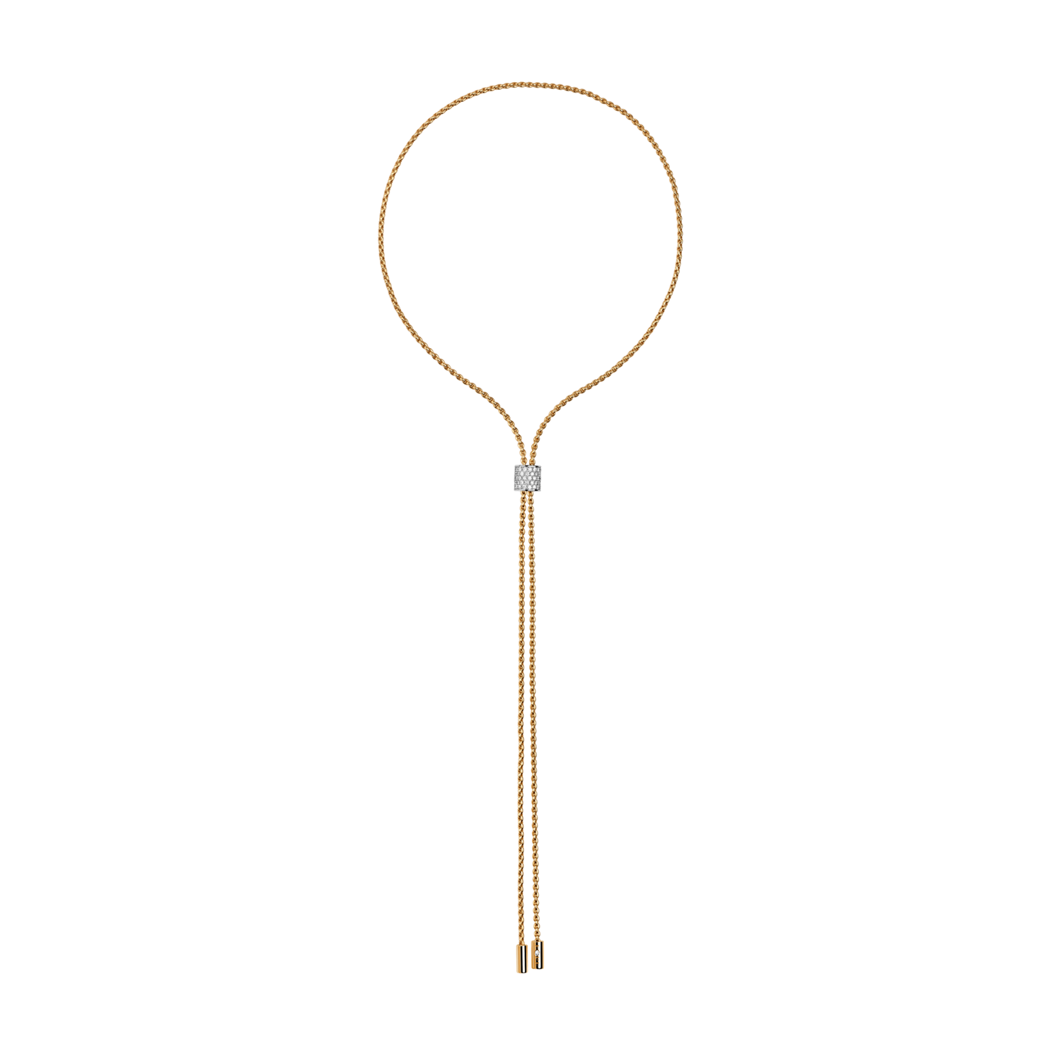 Aria 18K Yellow Gold Slider Necklace with Diamond Pavé