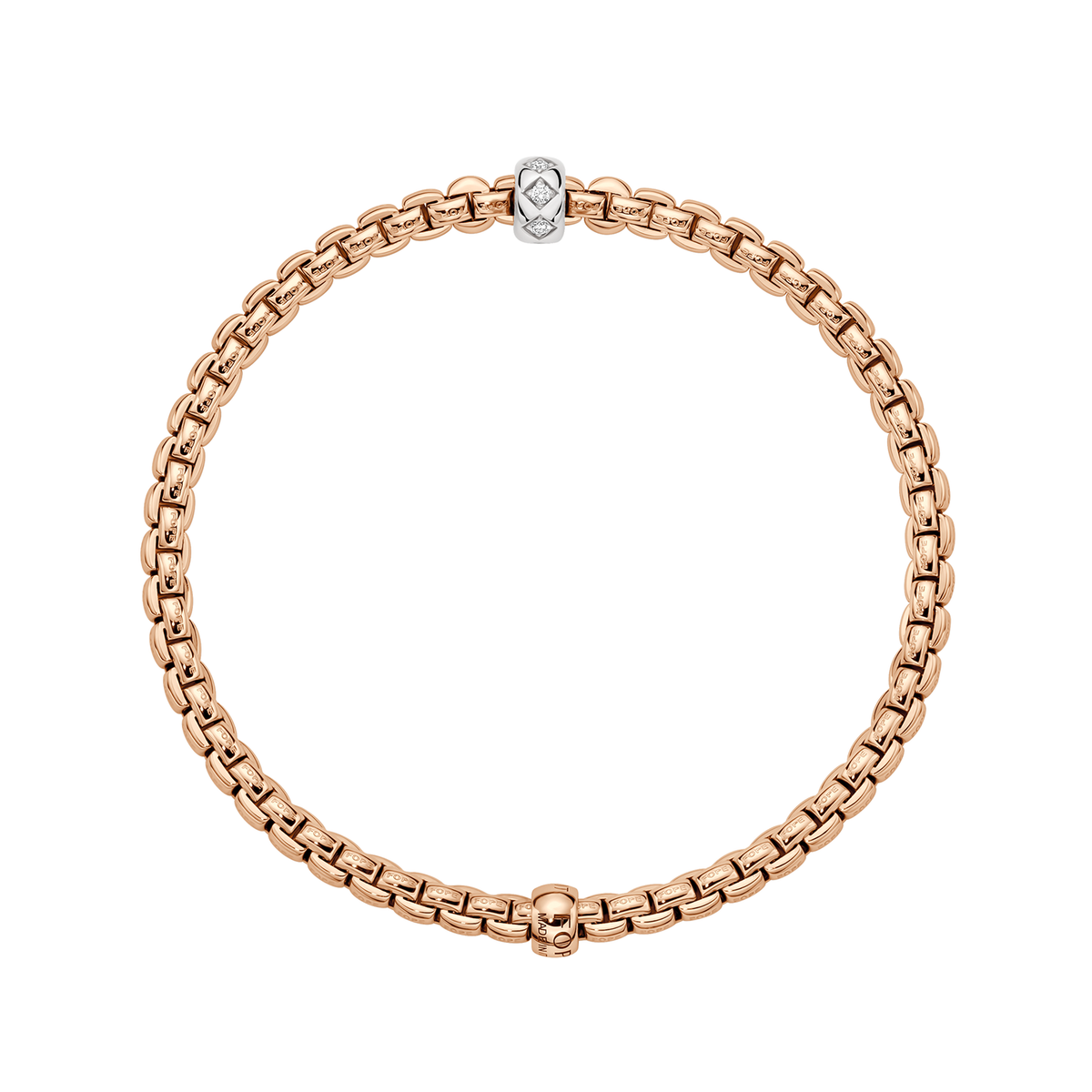 FOPE Eka 18K Rose Gold Flex'it Bracelet with Rhombus-set Diamonds 0.12 ctw