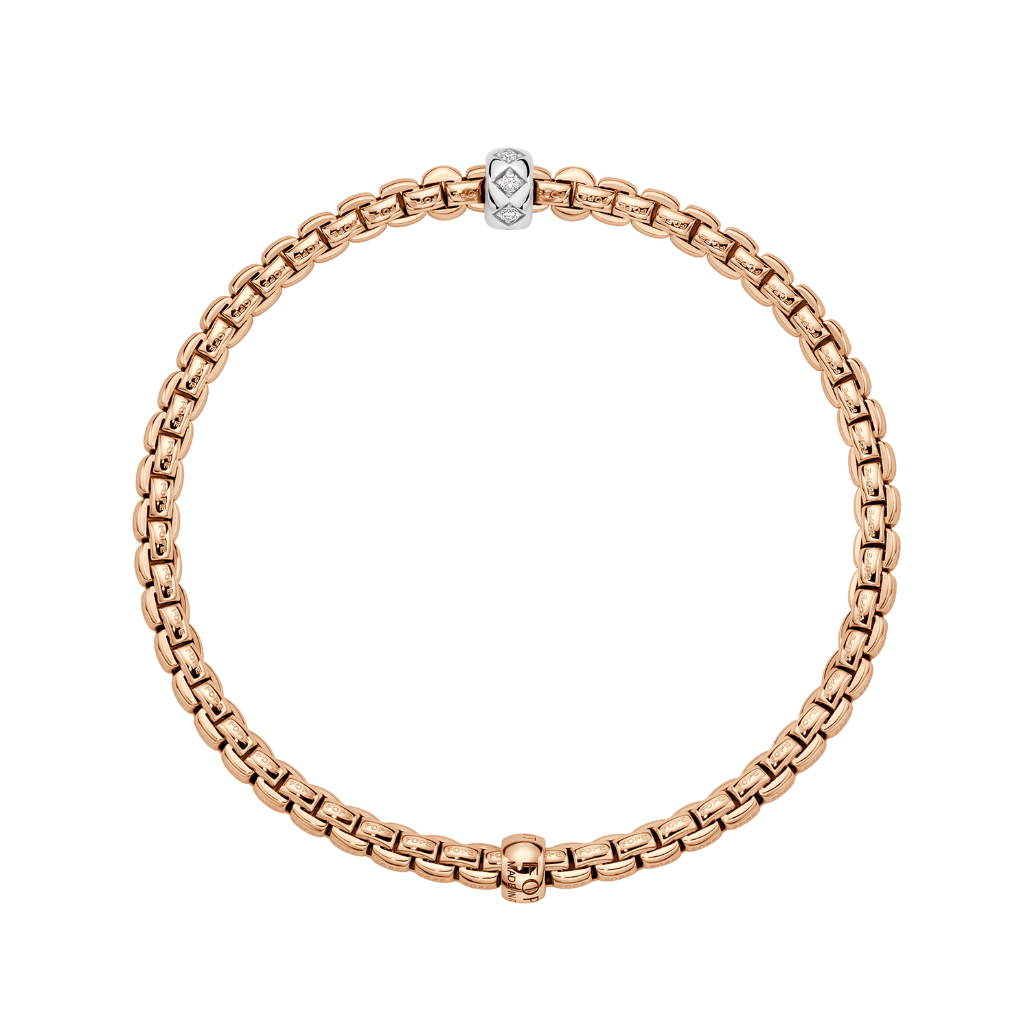 Video Thumbnail: Fope Eka Rose Gold Flex It Bracelet With Rhombus Set Diamonds 0 12 Ctw 4022 - Fope Eka 18k Rose Gold Flex'it Bracelet With Rhombus-set Diamonds