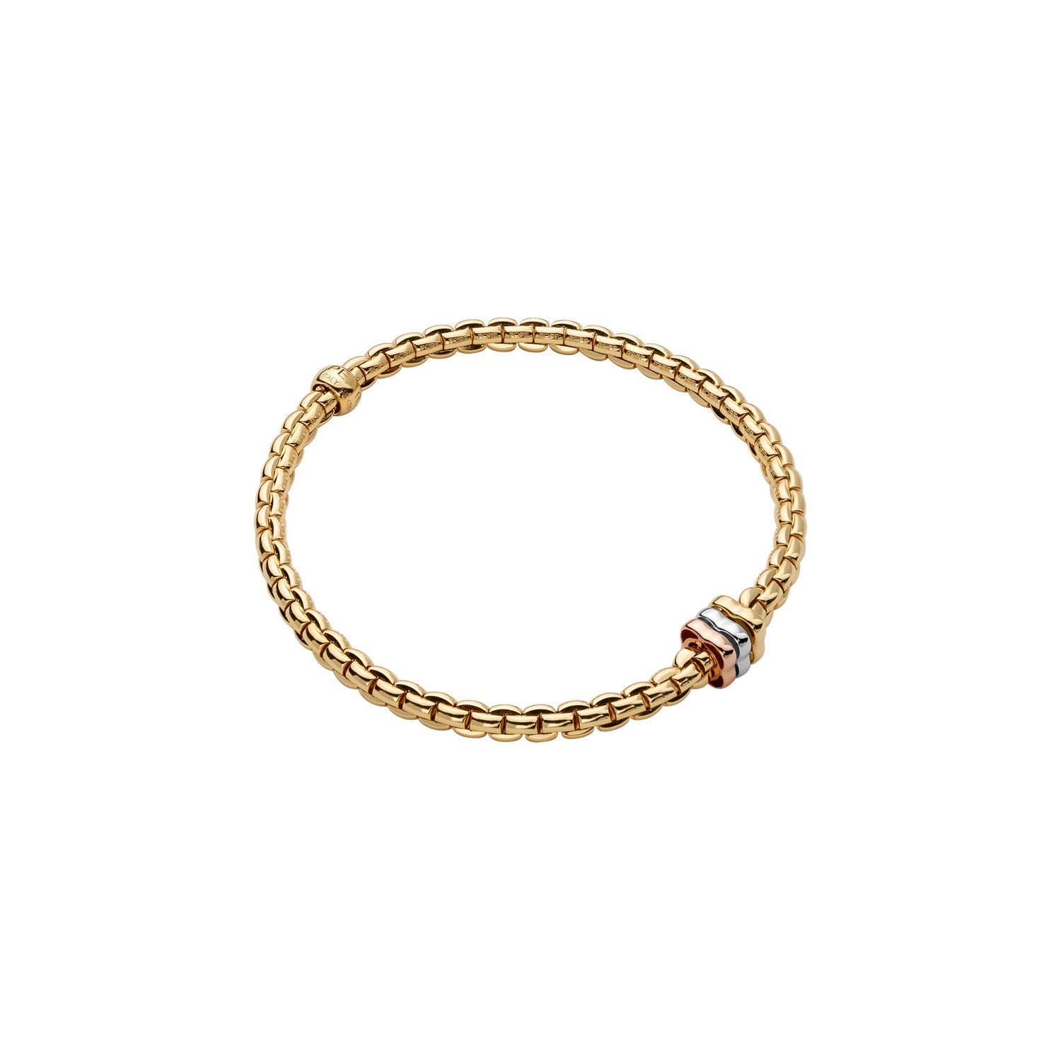 Video Thumbnail: Fope Eka Yellow Gold Flex It Bracelet With Tri Colour Rondels 4598 - Fope Eka 18k Yellow Gold Flex'it Bracelet With Tri-colour Rondels