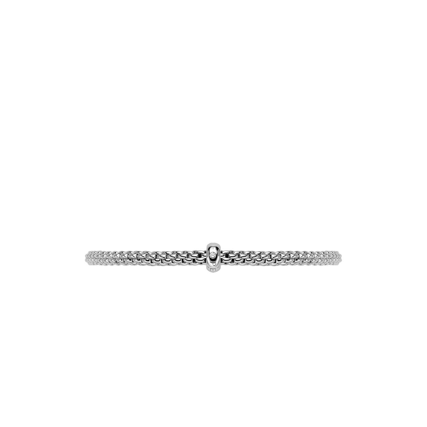 Prima 18K White Gold Flex'it Bracelet with a White Diamond