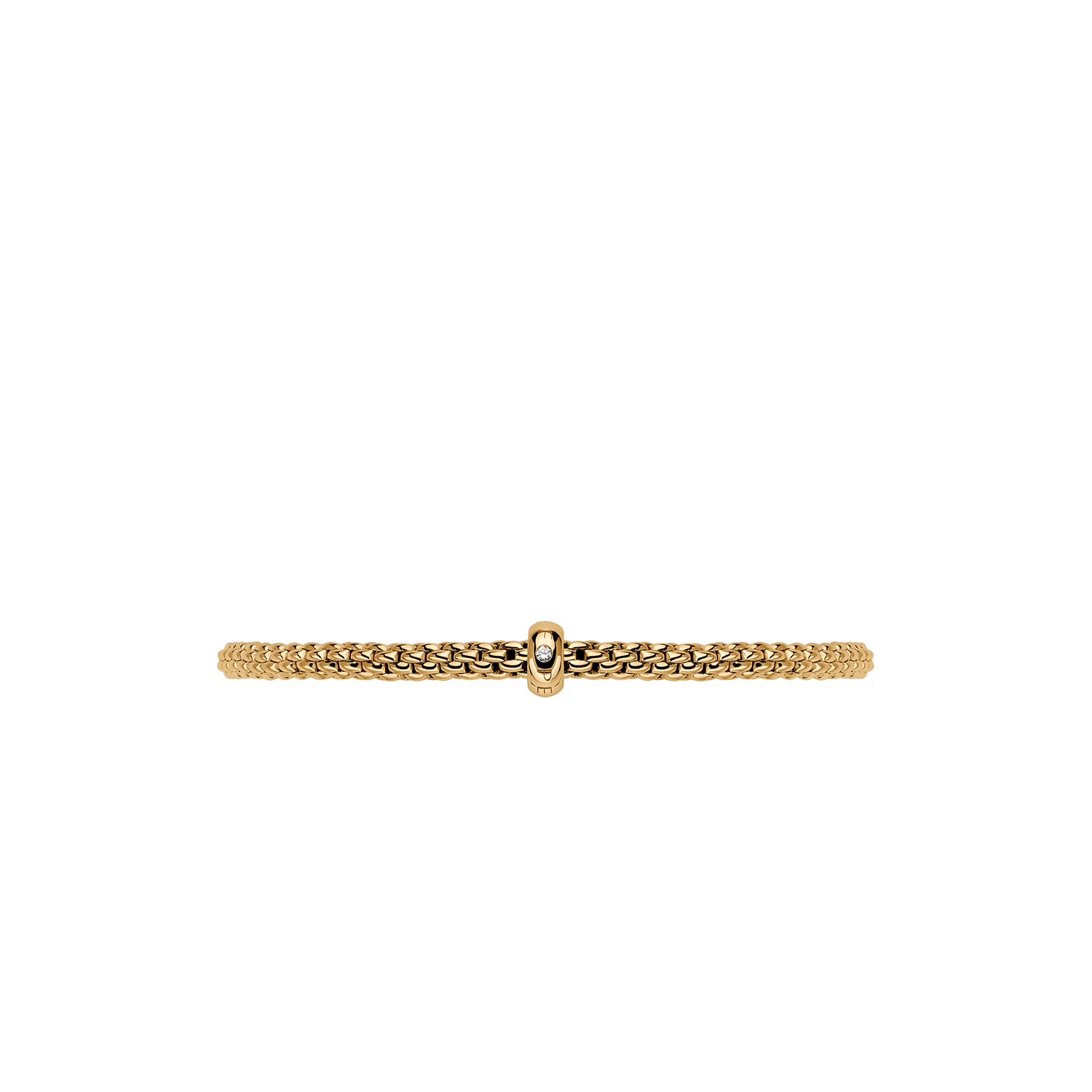Video Thumbnail: Fope Prima Collection Flex It Bracelet With a White Diamond - Fope Prima 18k Yellow Gold Flex'it Bracelet With a White Diamond