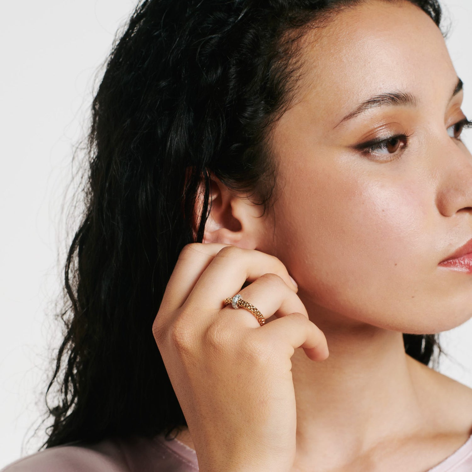 Prima 18K Yellow Gold Flex'it Ring with Diamonds