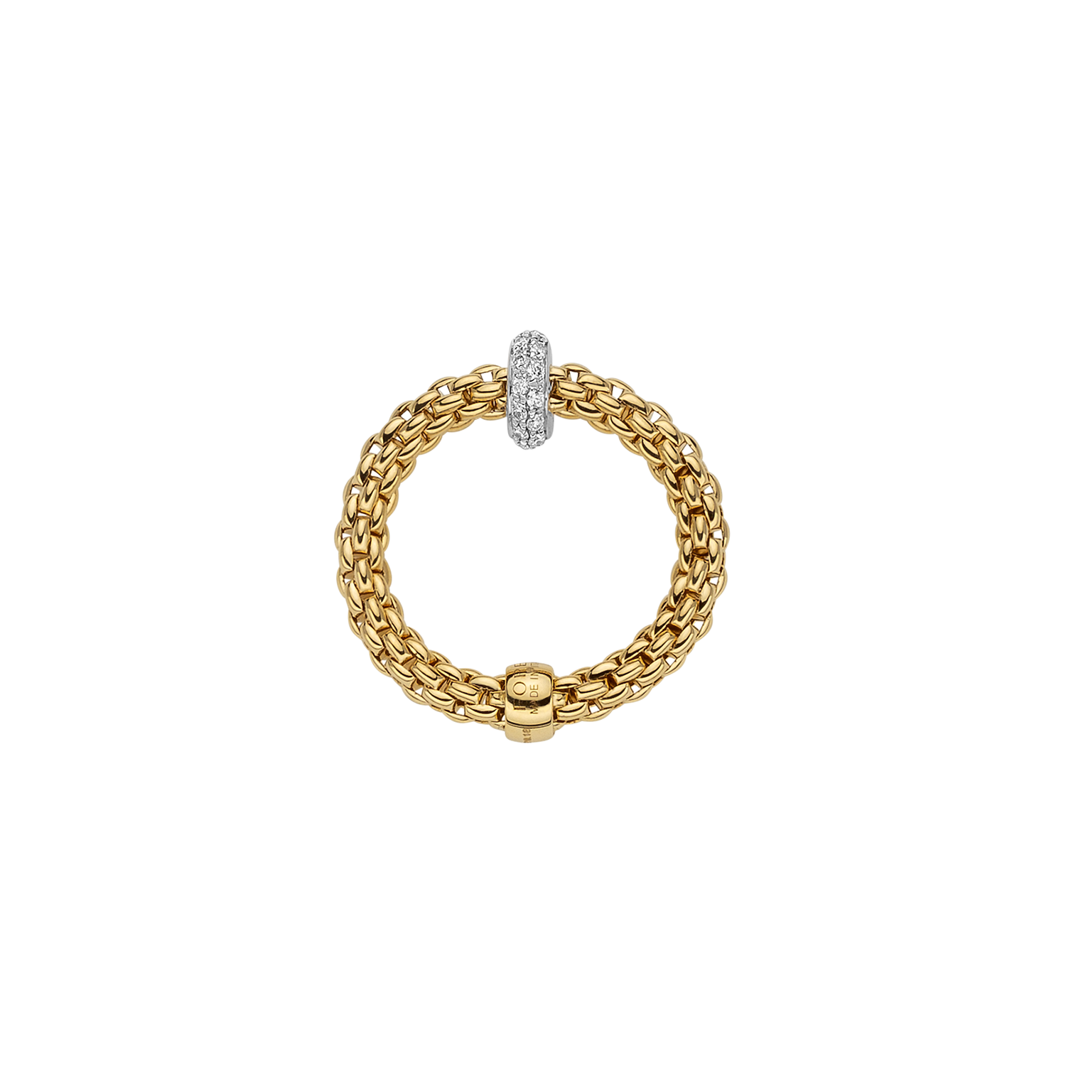 Prima 18K Yellow Gold Flex'it Ring with Diamonds