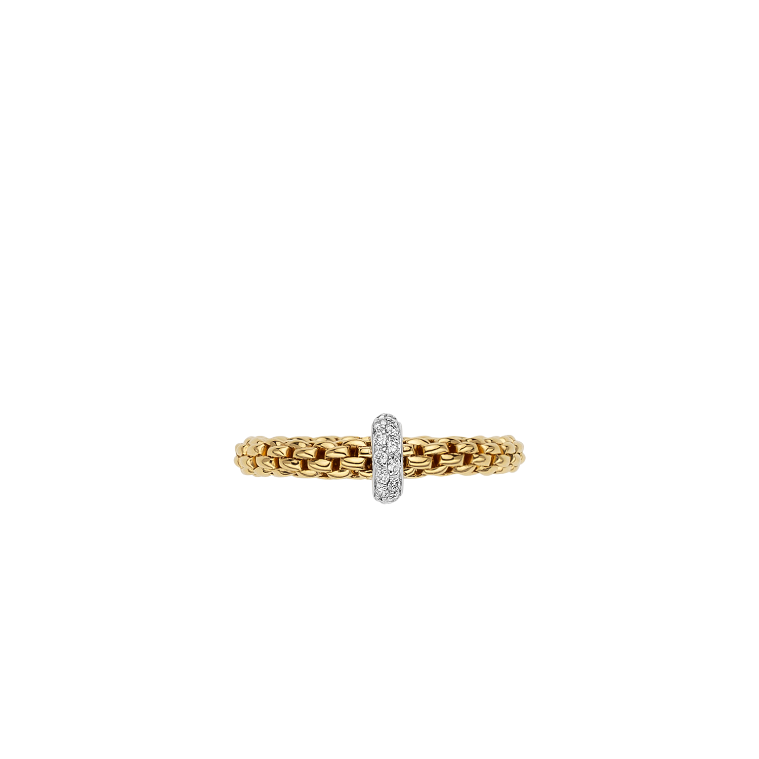 Prima 18K Yellow Gold Flex'it Ring with Diamonds