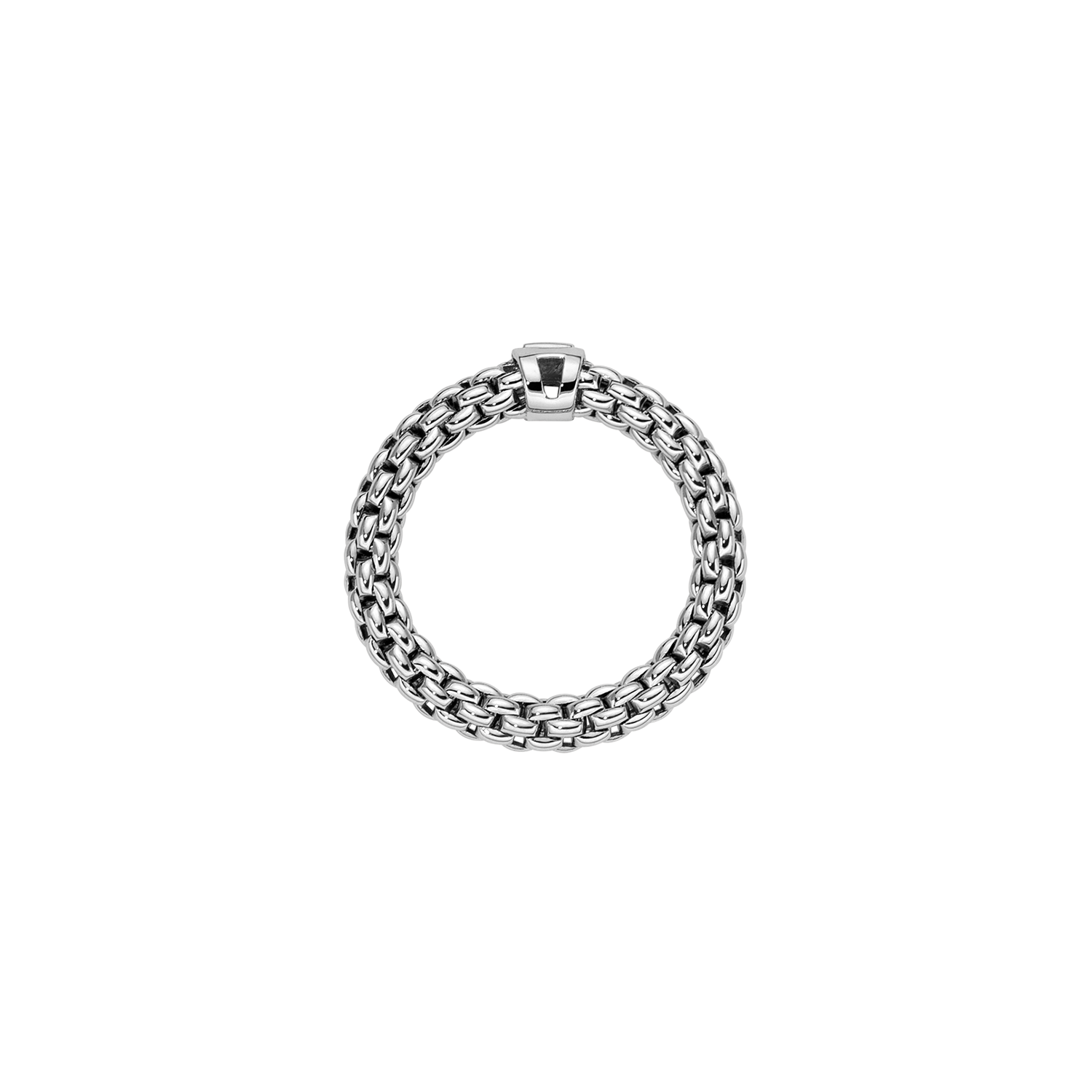 Souls 18K White Gold Flex'it Ring With a White Diamond