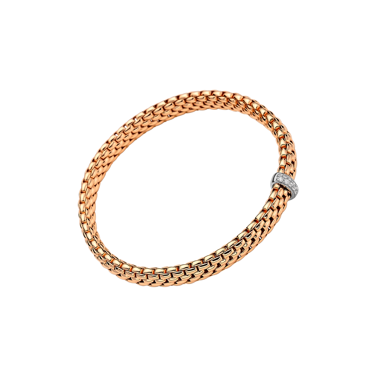 FOPE Vendôme Collection 18K Rose Gold Flex'it Bracelet with Diamonds 0.10 ctw