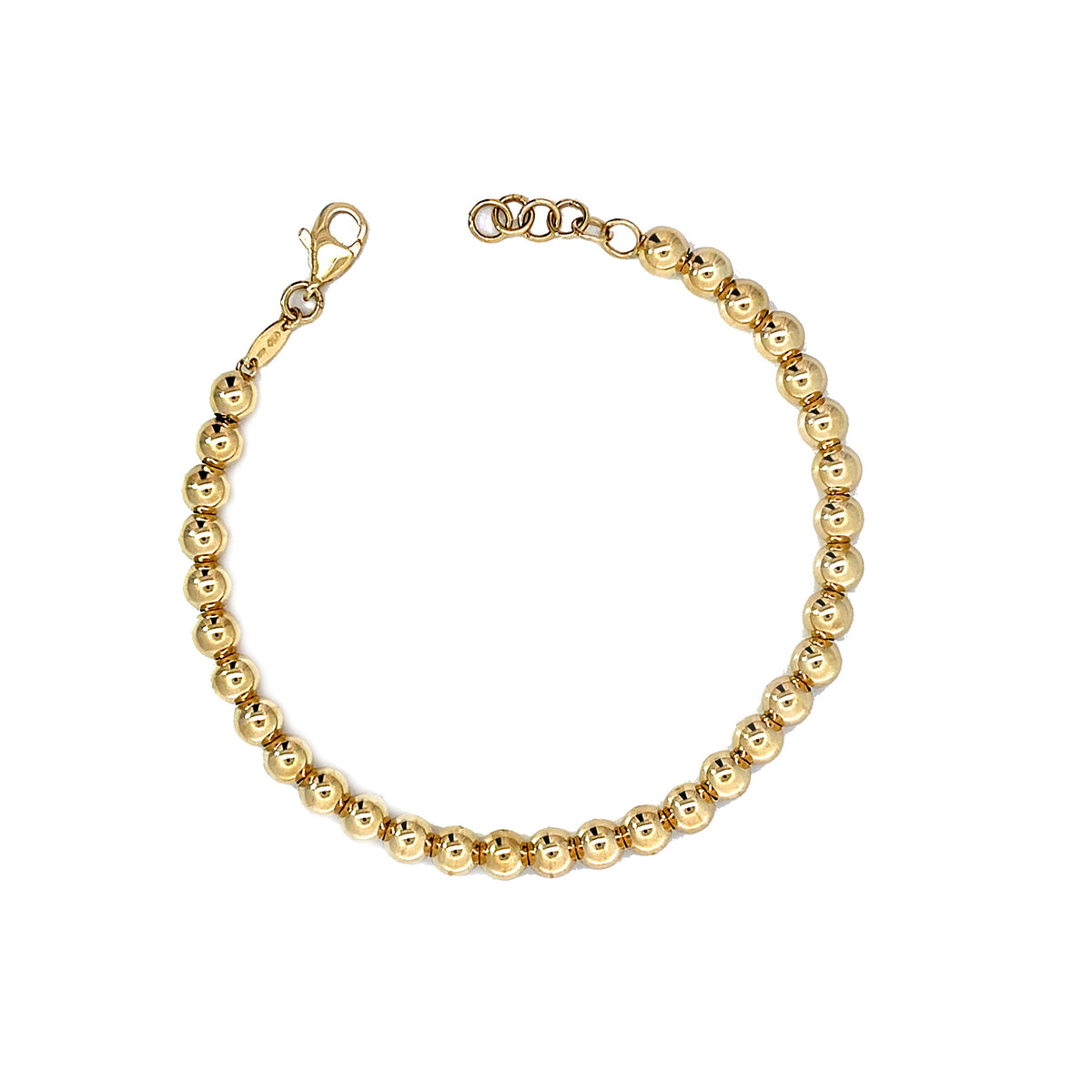 Video Thumbnail: Fancy Gold Ball Link Style Chain a Medium Lobster Clasp Length 7 Inches Adjustable Weight 6 8 Grams - 14k Yellow Gold Fancy Gold Ball Bracelet