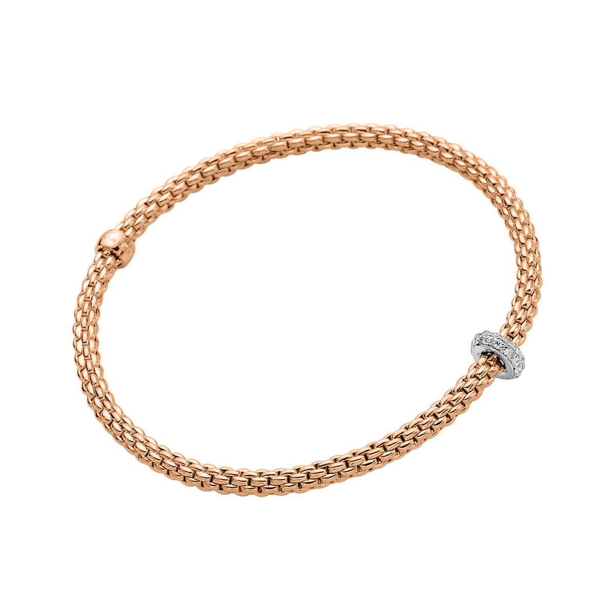 Fope 18K Rose Gold Prima Flex'it Bracelet 0.18ctw