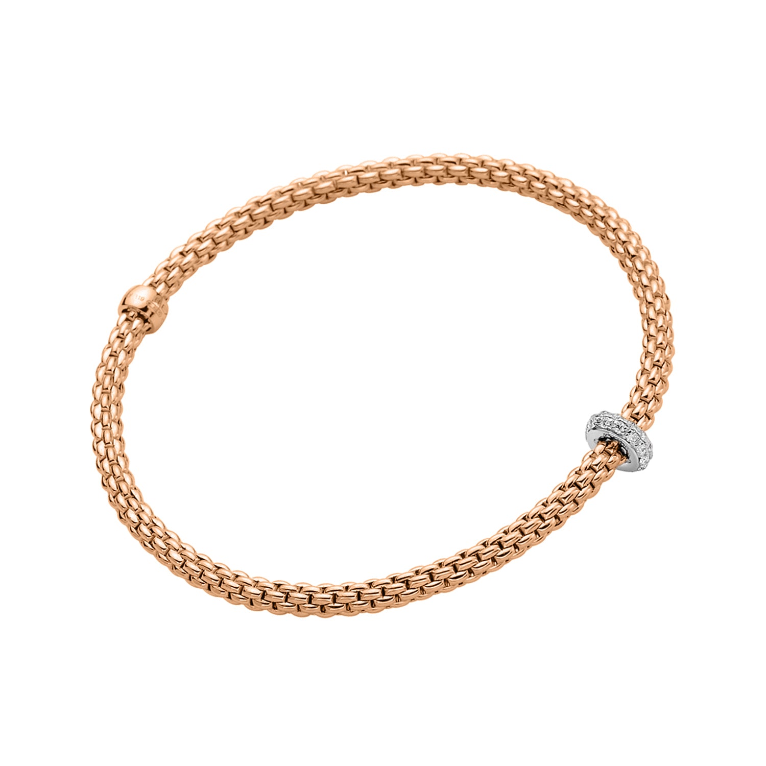 Fope 18K Rose Gold Prima Flex'it Bracelet 0.18ctw