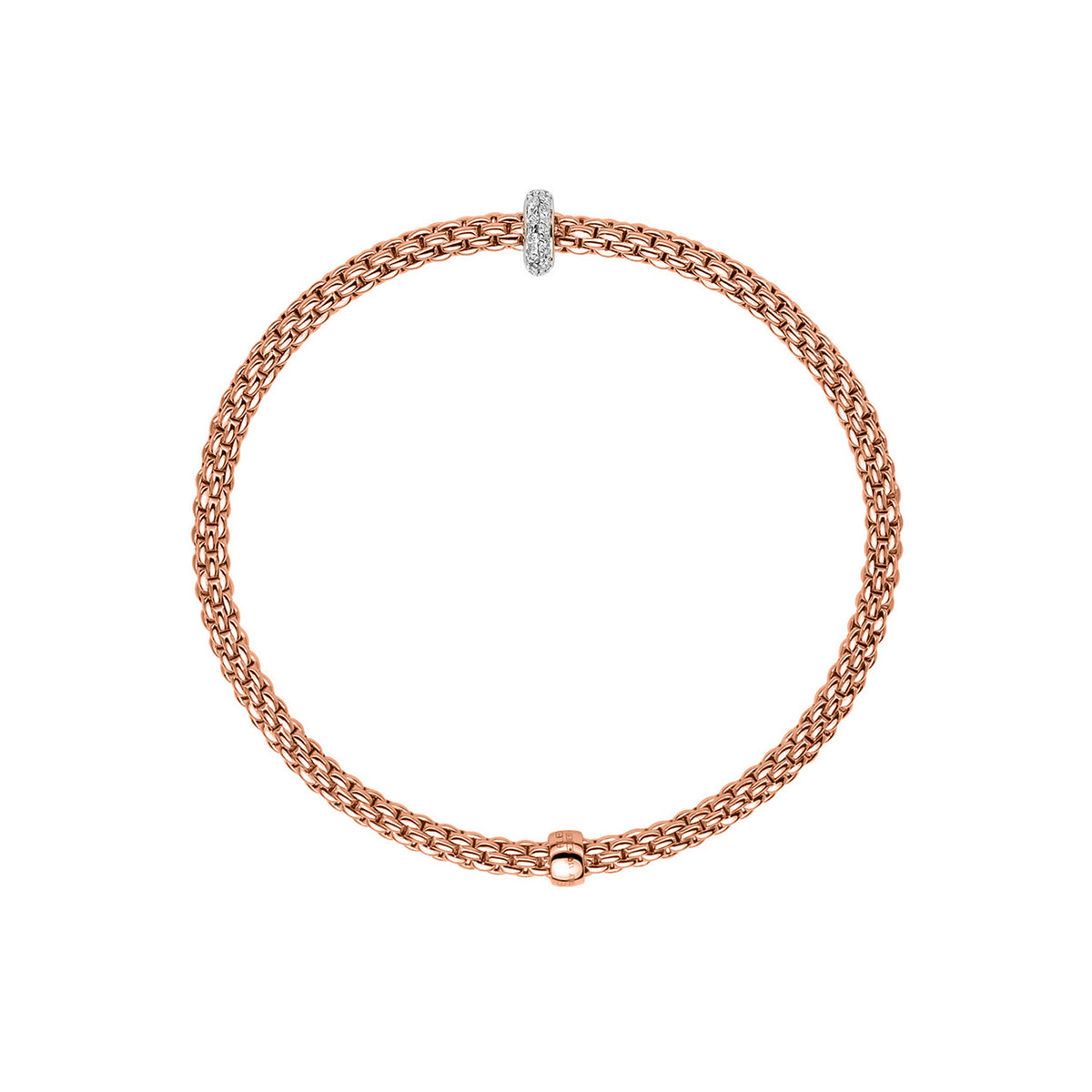 Fope 18K Rose Gold Prima Flex'it Bracelet 0.18ctw