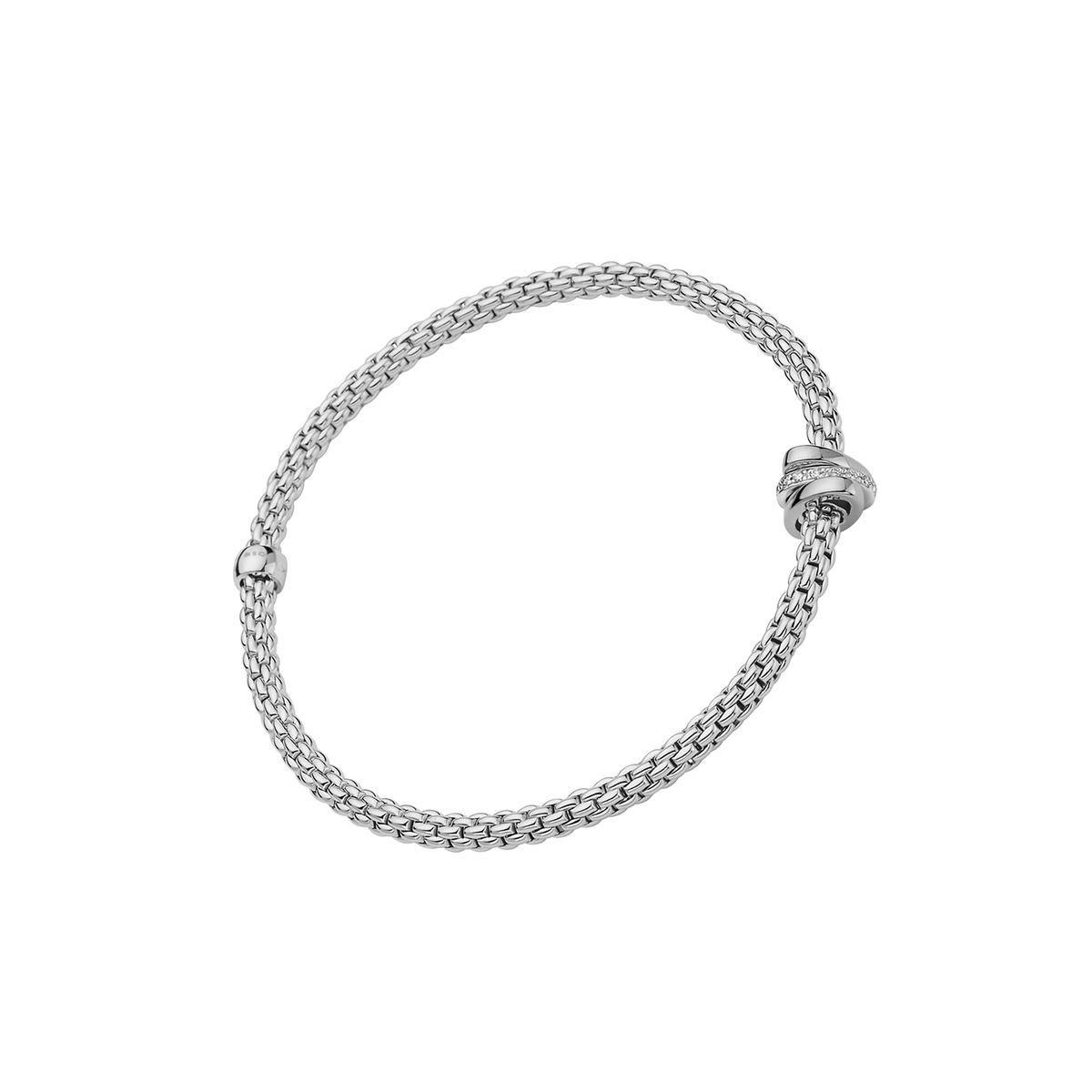 Fope 18K White Gold Flexit Prima Bracelet 0.10ctw