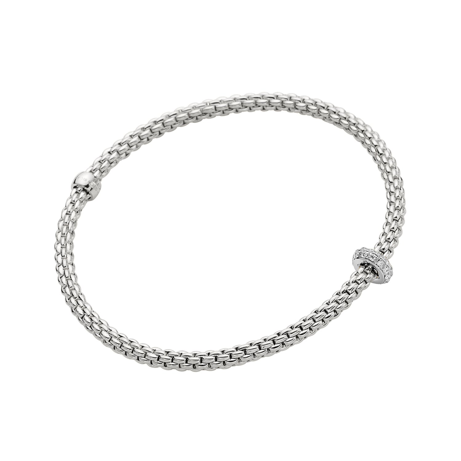 Fope 18K White Gold Prima Flex'it Bracelet 0.18ctw