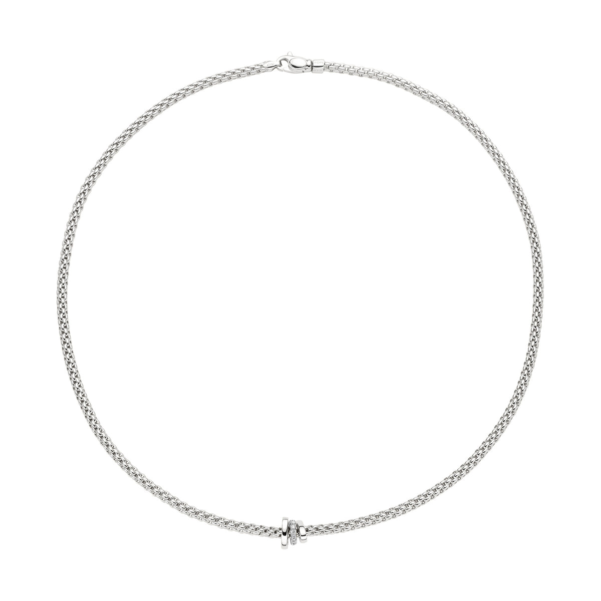 Fope 18K White Gold Prima Flexit Necklace 0.10ctw