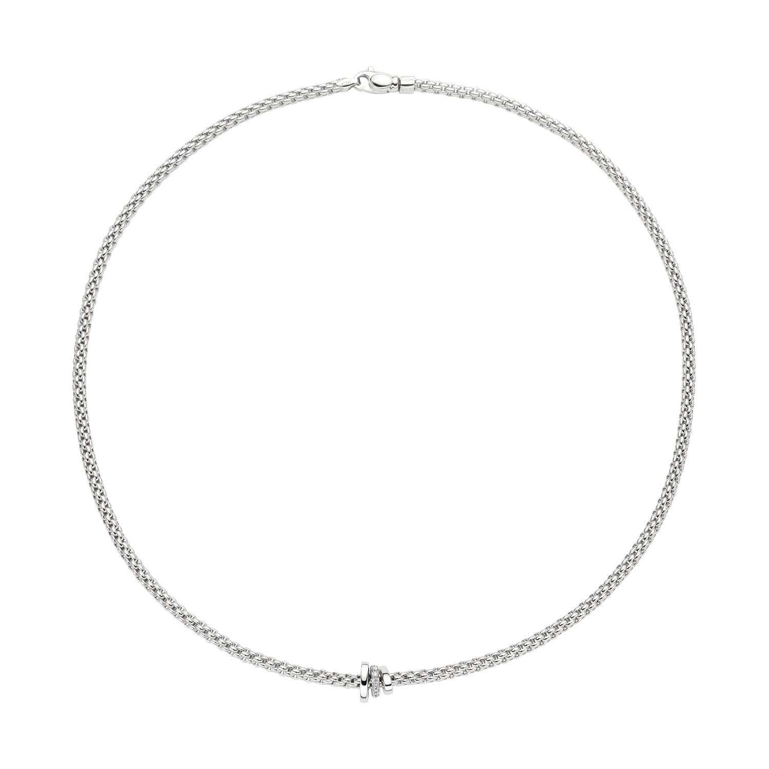 Fope 18K White Gold Prima Flexit Necklace 0.10ctw