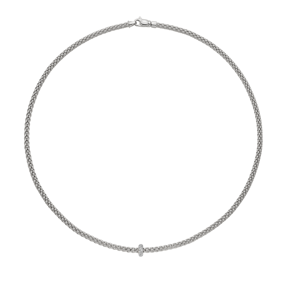 Fope 18K White Gold Prima Necklace 0.18ctw