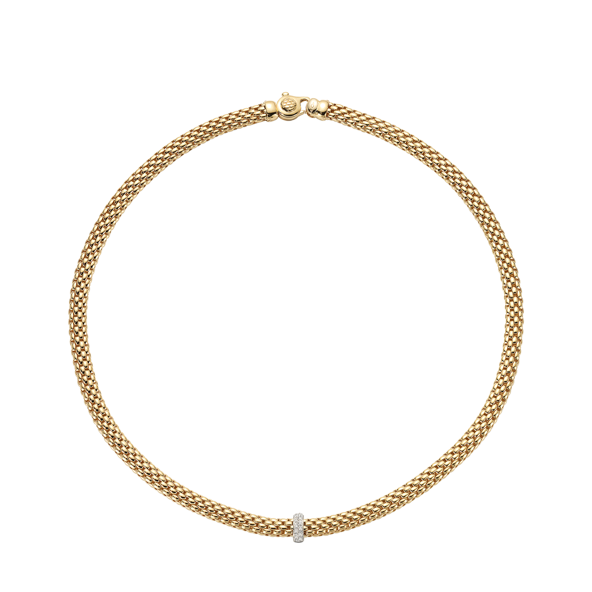 Fope 18K Yellow Gold 43cm Vendome Flexit Necklace 0.10ctw