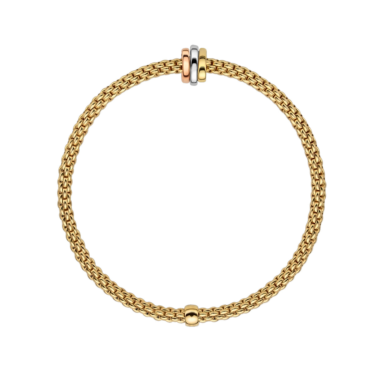 Video Thumbnail: Fope Yellow Gold Flexit Bracelet Tri Gold Rondels - Fope 18k Yellow Gold Flexit Bracelet Tri Gold Rondels
