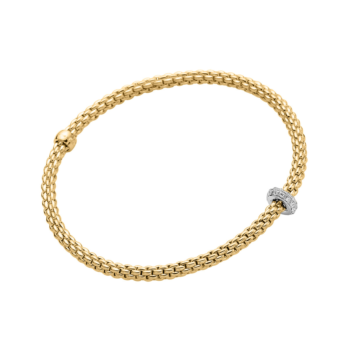 Fope 18K Yellow Gold Prima Flex'it Bracelet 0.18ctw