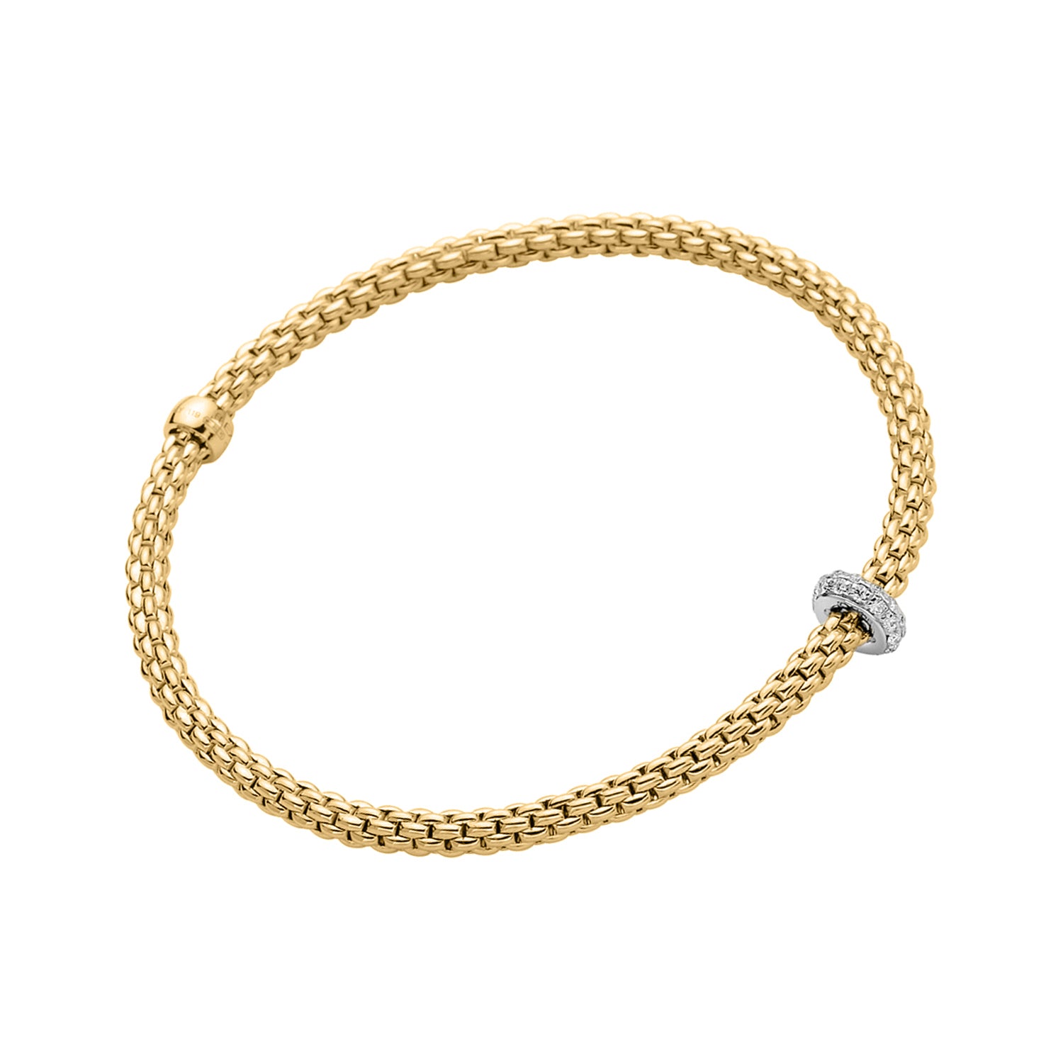 Fope 18K Yellow Gold Prima Flex'it Bracelet 0.18ctw