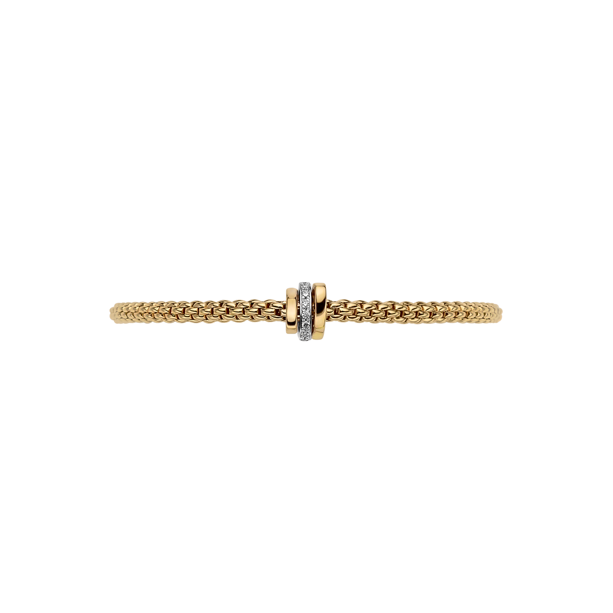 Video Thumbnail: Fope Yellow Gold Prima Flexit Bracelet Pav Diamonds 0 - Fope 18k Yellow Gold Prima Flexit Bracelet Pavè Diamonds 0.10ctw