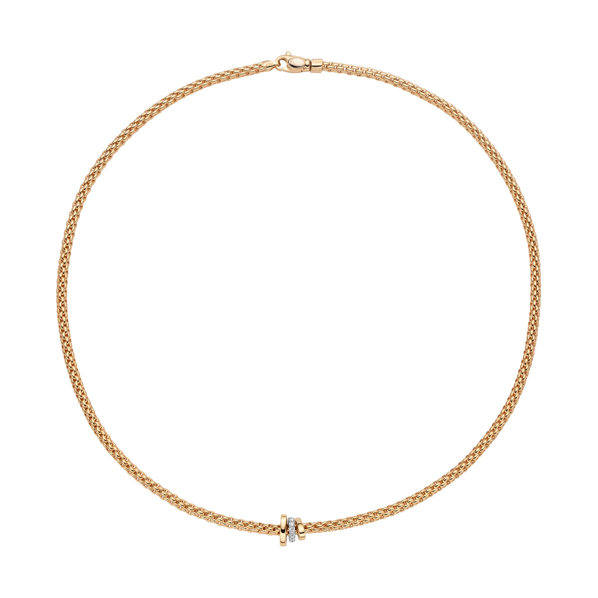 Fope 18K Yellow Gold Prima Flexit Necklace 0.10ctw