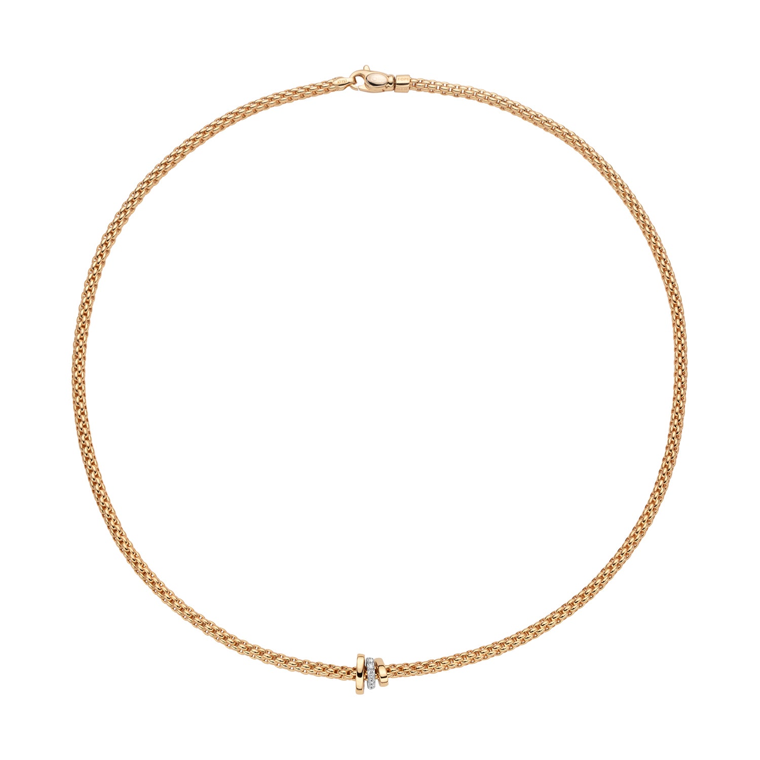 Fope 18K Yellow Gold Prima Flexit Necklace 0.10ctw