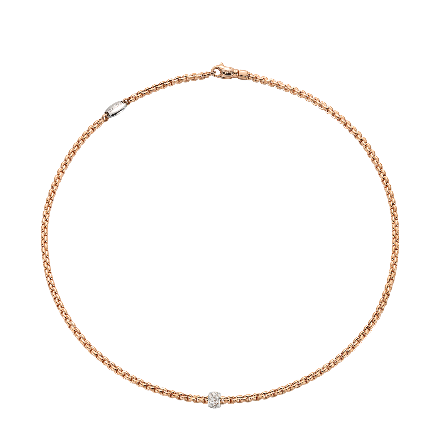 Eka 18K Rose Gold Diamond Pave Necklace