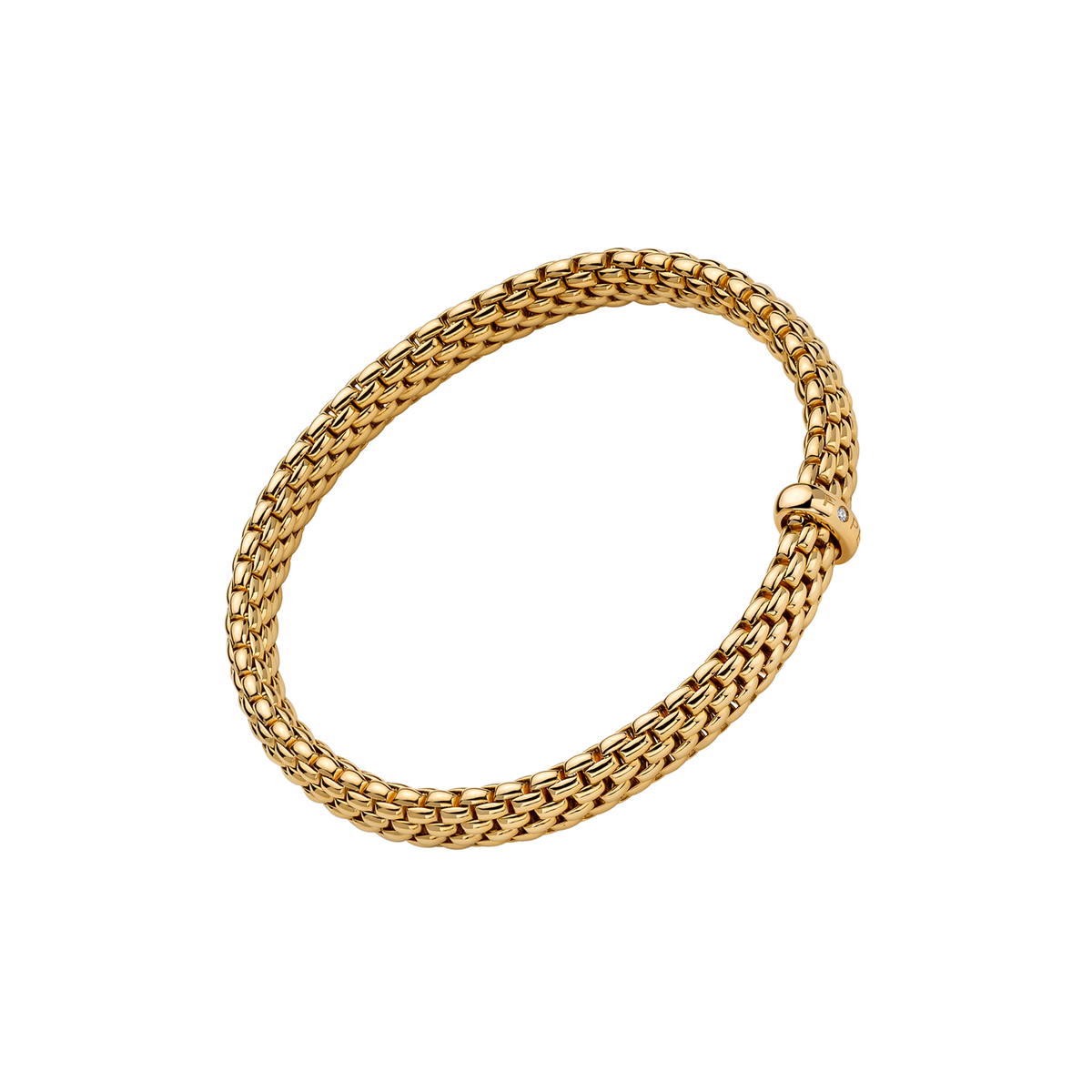 FOPE Vendôme 18K Yellow Gold Flex'it Bracelet With a White Diamond 0.01 ctw