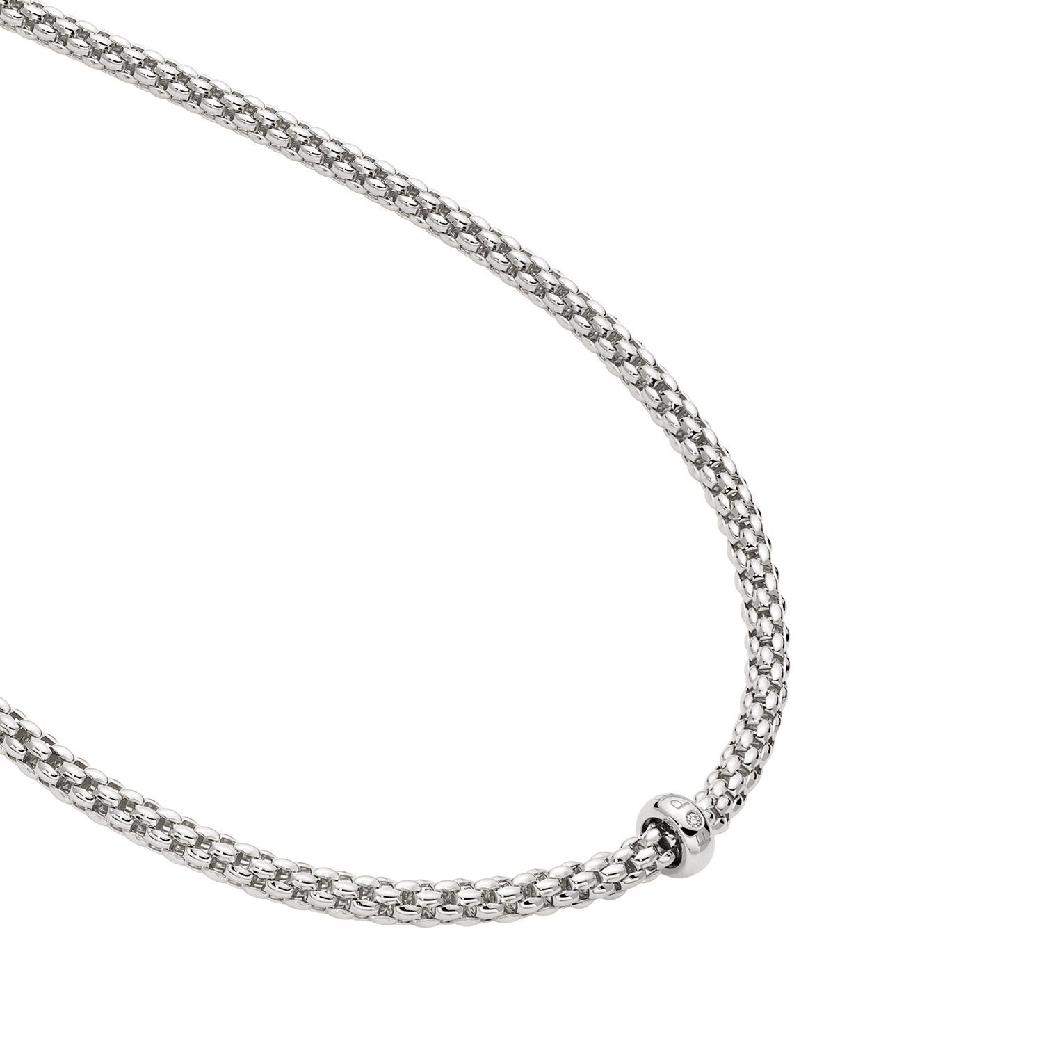 Video Thumbnail: Fope Flexit Necklace Entirely Made of White Gold Rondel Is Set With Single Round Diamond 0 01 Carat Weight Fope Solo Collection - Fope Solo Collection 18k White Gold Diamond Necklace