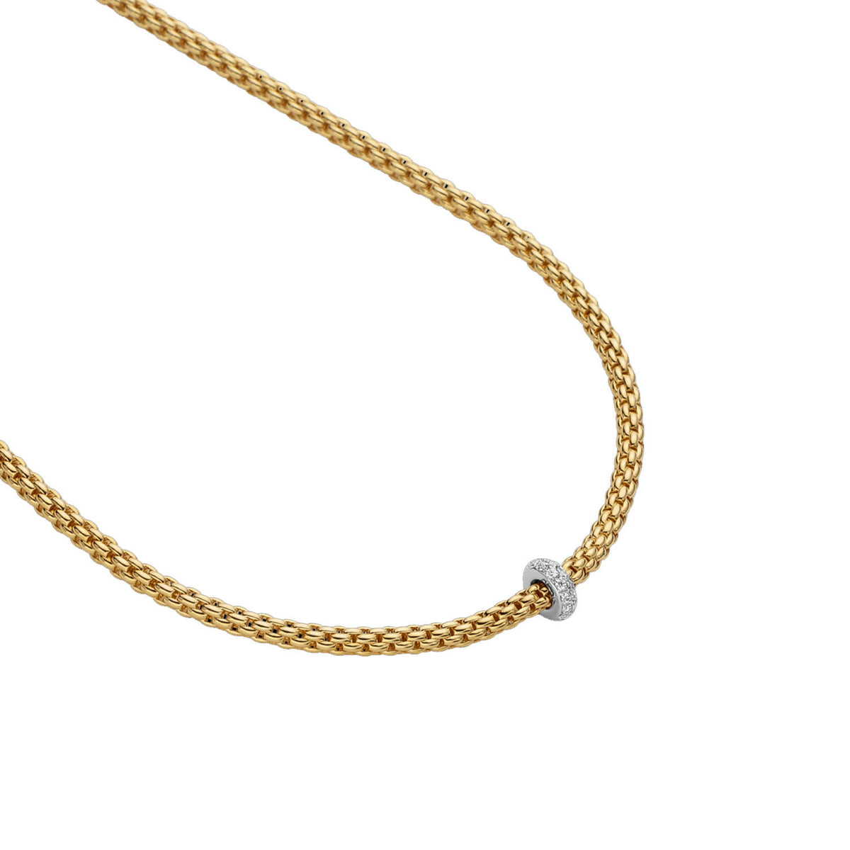 Fope 18K Yellow Gold Prima Necklace 0.18ctw