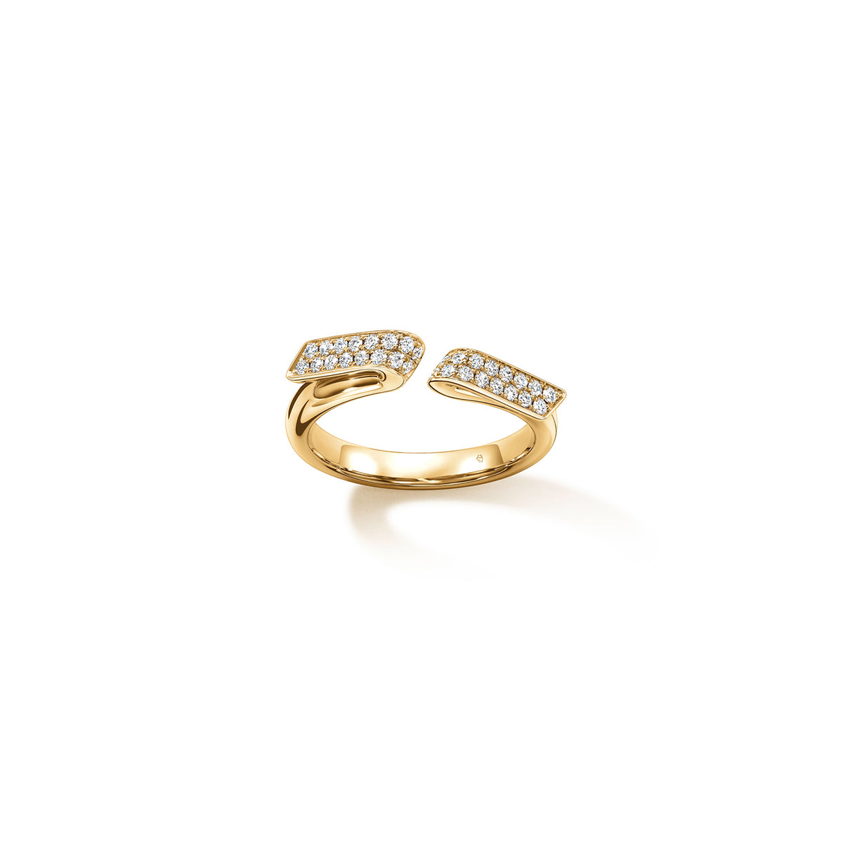 Hearts On Fire 18K Yellow Gold INSIDE/OUT Diamond Flip Open Ring
