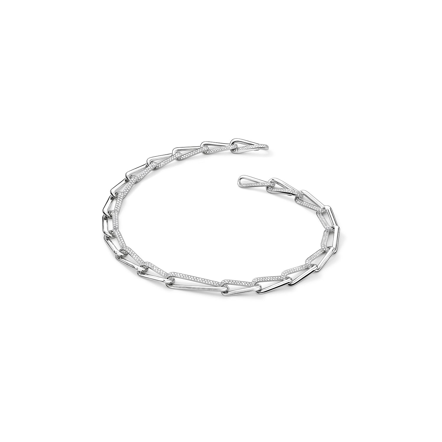 INSIDE/OUT Elongated Diamond Link Necklace