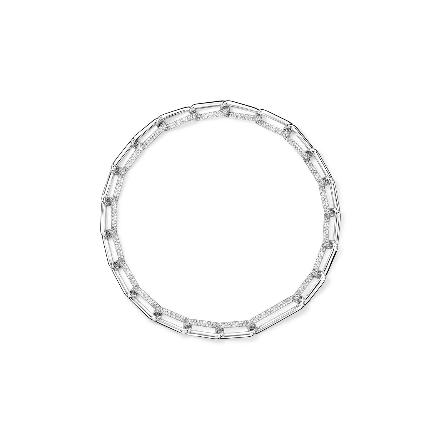 INSIDE/OUT Elongated Diamond Link Necklace