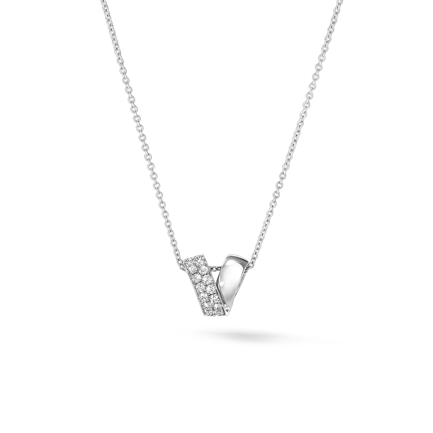 INSIDE/OUT 18K White Gold Multi-Wear Rondel Diamond Pendant Necklace