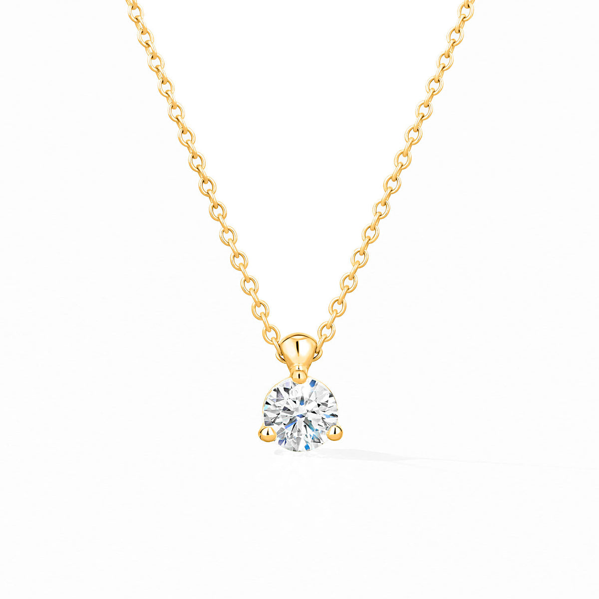 Hearts On Fire 18K Yellow Classic 3 Prong Solitaire Pendant 18"