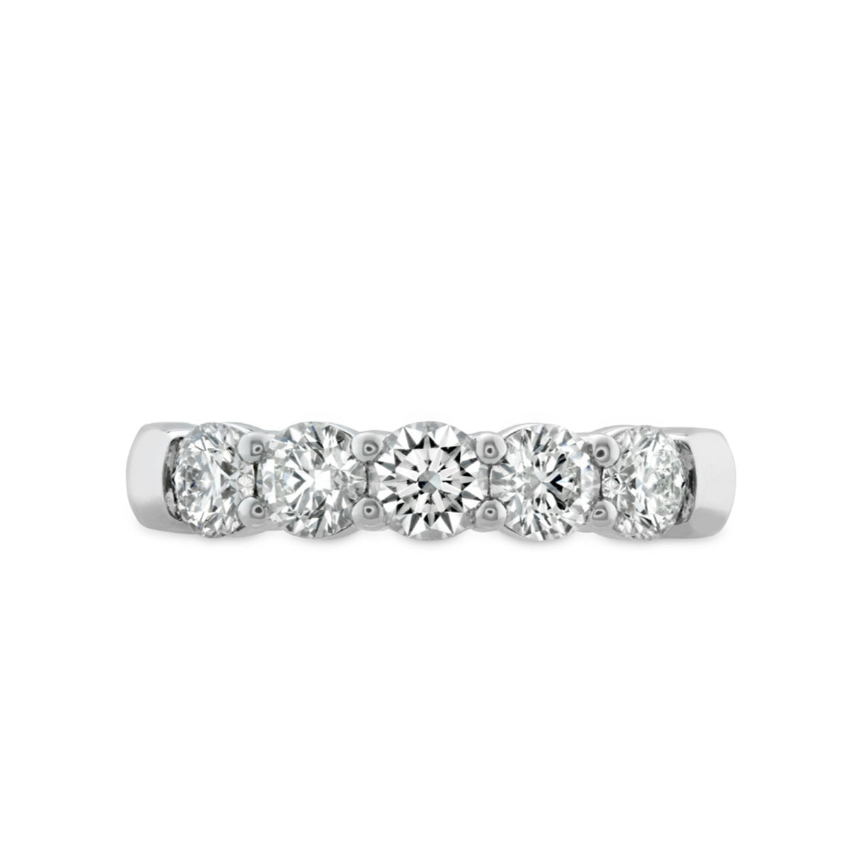 Hearts On Fire 18K White Gold 5 Stone Signature Band 2.02ctw