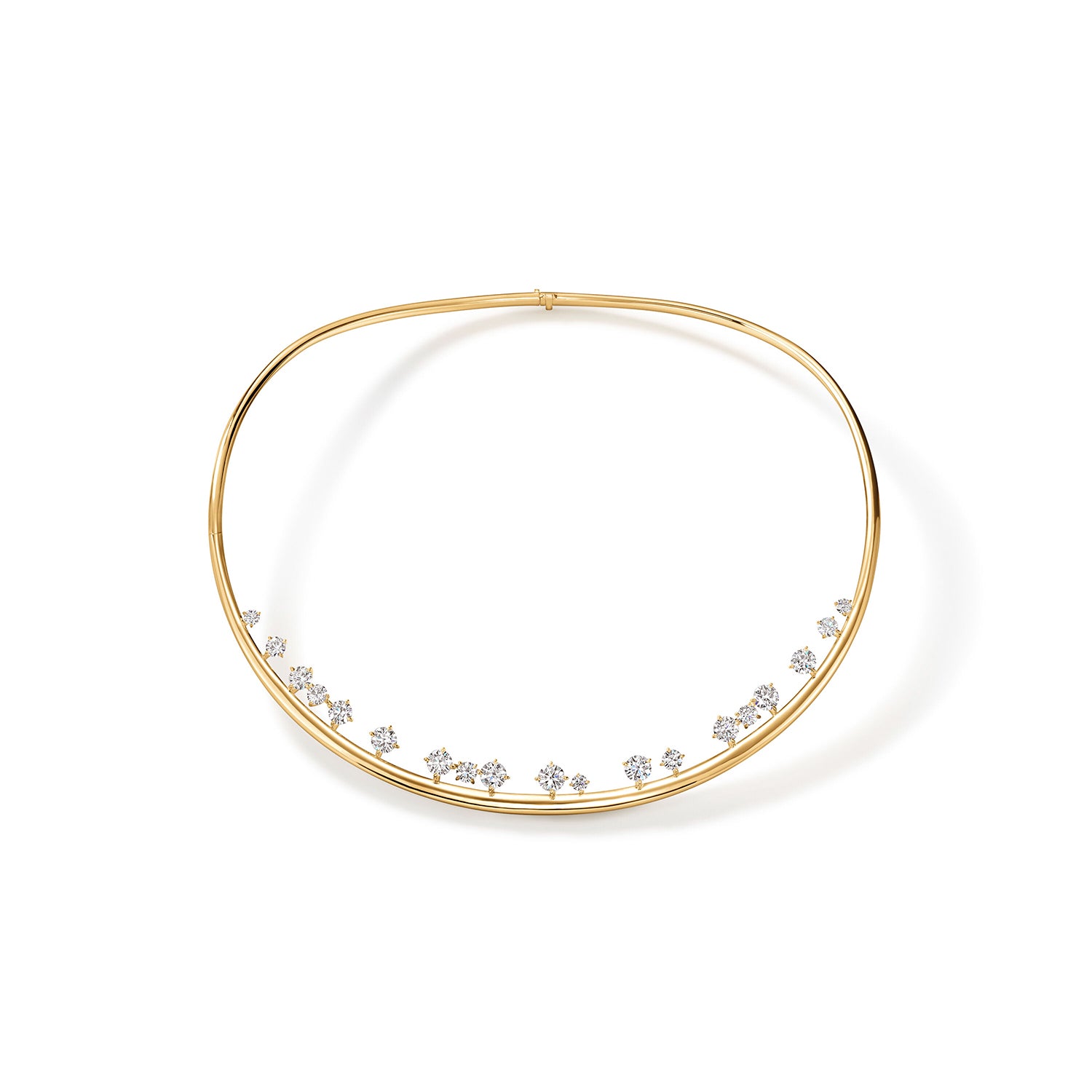 18KY Gold Barre Floating Diamond Choker