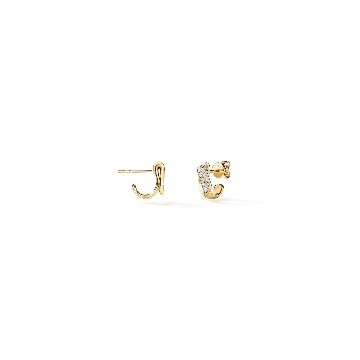 Video Thumbnail: Hearts on Fire Yellow Gold Inside Out Diamond Flip Huggies 0 - Hearts on Fire 18k Yellow Gold Inside/out Diamond Flip Huggies 0.51ctw
