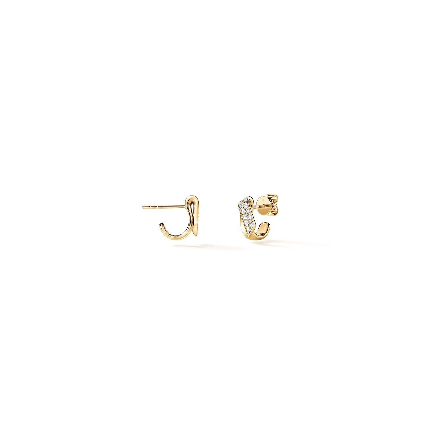Video Thumbnail: Hearts on Fire Yellow Gold Inside Out Diamond Flip Huggies 0 4527 - Hearts on Fire 18k Yellow Gold Inside/out Diamond Flip Huggies 0.51ctw