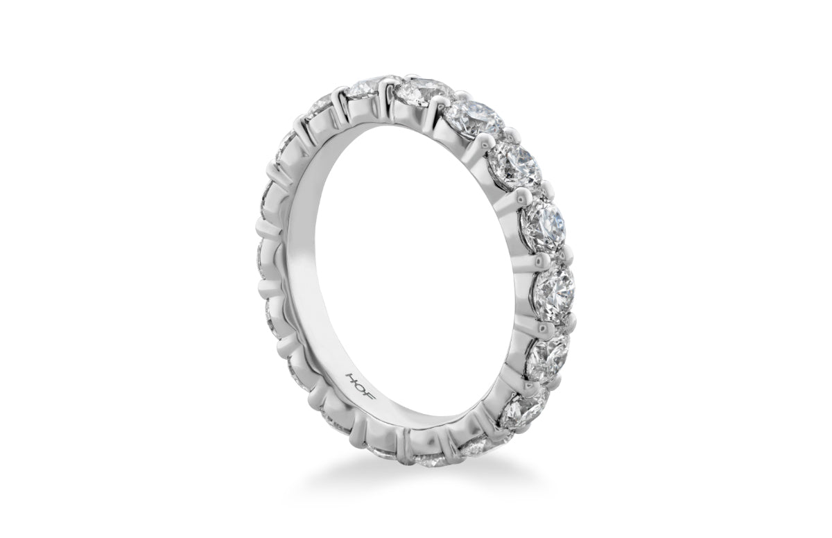 Hearts On Fire 18k White Gold Signature Eternity 21 Hof Round Diamonds 1.58 Carat Total Weight VS-SI Clarity G-H Colour.